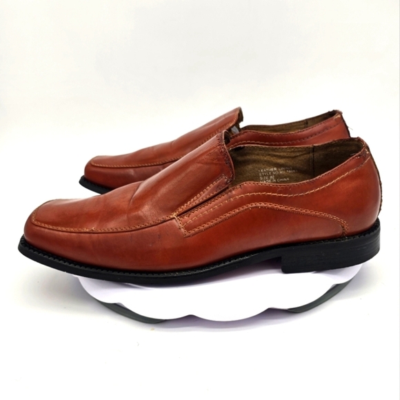 Delli Aldo Shoes Men\'s 8.5 Slip-On Square Toe Classic Loafers Brown